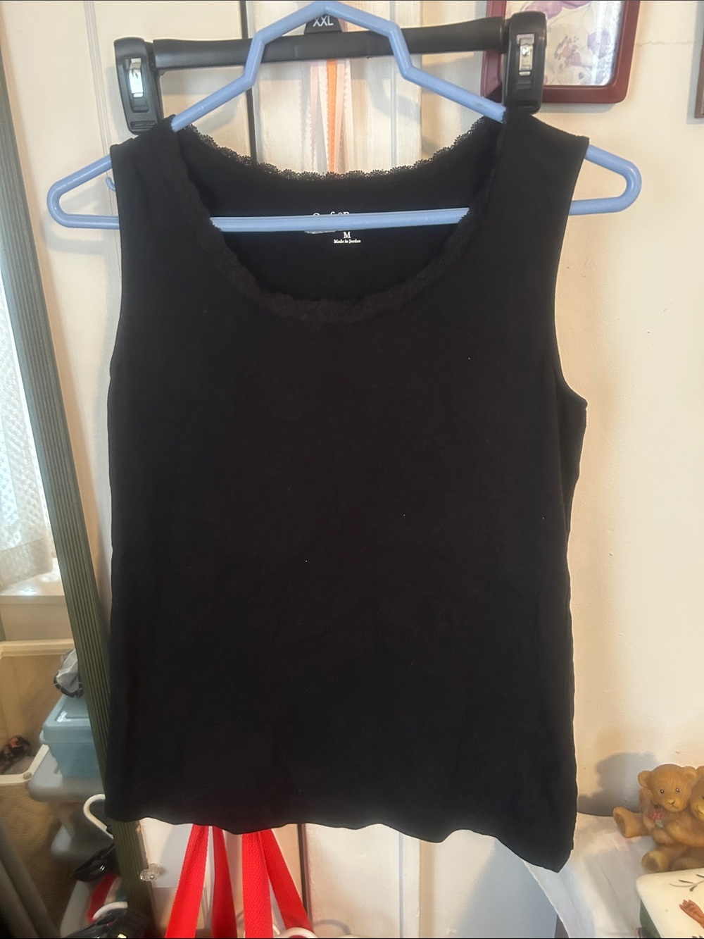 croft & barrow Black Lace-Trim Tank Top